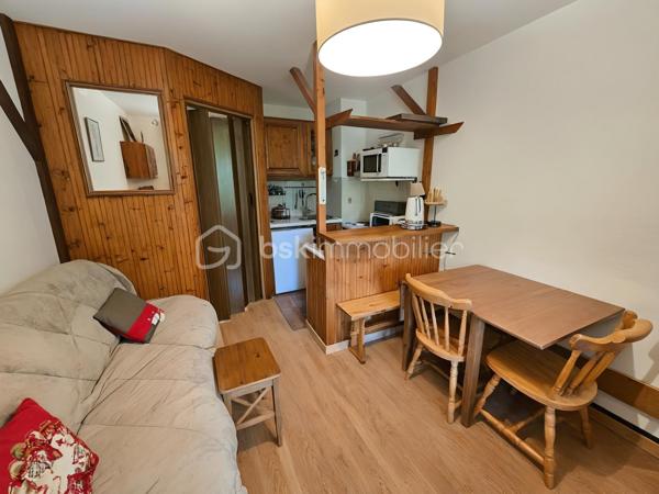 Situé au cœur de la station du Seignus, ce charmant studio avec coin montagne vous séduira par son environnement paisible.

L'appartement comprend :

* Une pièce de vie ouvrant sur le balcon ;
* Un coin montagne avec 2 lits superposés ;
* Une kitchenette ;
* Une salle d'eau et WC.

Pour plus de confort, le bien dispose également d'un **CASIER A SKIS** ainsi que la jouissance d'un **LOCAL A VELOS COMMUN**.
De nombreuses places de stationnement sont disponibles au pied de la résidence.
Un pied-à-terre idéal pour profiter des plaisirs de la montagne, été comme hiver, ou réaliser un investissement locatif.

À découvrir sans tarder !