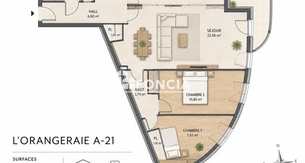 À vendre Appartement 3 pièces 67.6 m² - Thonon-les-bains 74200