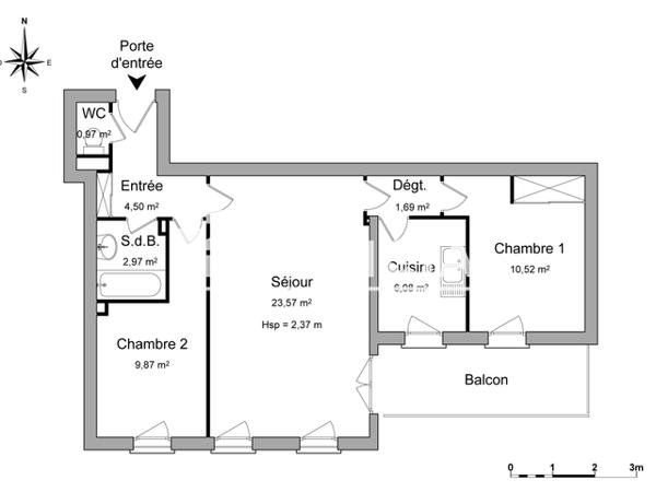 Location Appartement 3 pièces 60.17 m² - 4 B RUE DE LA REPUBLIQUE Mainvilliers 28300