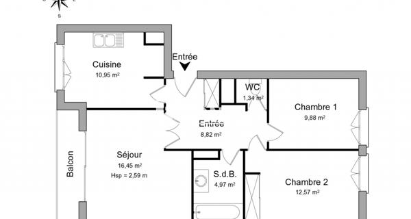 Location Appartement 3 pièces 64.98 m² - Clermont-ferrand 63000