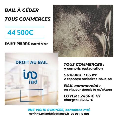 Droit au bail à vendre 66 m² Saint-Pierre