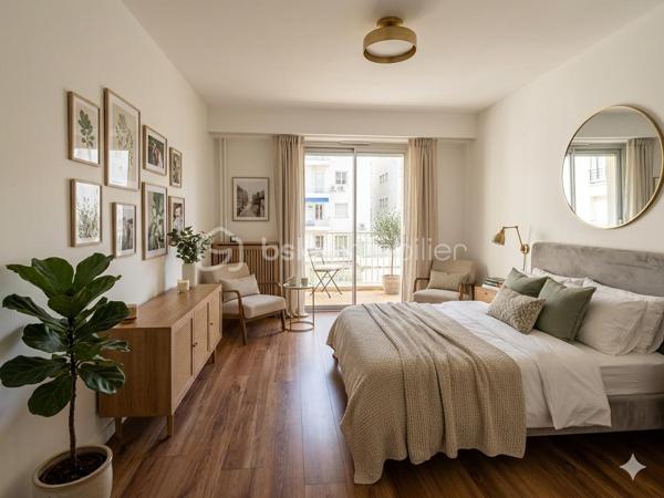 Appartement spacieux 2p. de 55m²carrez et 69m² surface au sol (avec les deux terrasses), niché au quatrième étage avec ascenseur d'une résidence de standing construite en 1977 au 175 rue de France. Situé dans un quartier dynamique. La photo principale à été prise depuis la mythique promenade des Anglais et à moins de 1mn à pied de l'appartement. Il offre une alliance unique entre confort urbain et tranquillité. Vous profiter pleinement de la riviera, situation géographique idéale. Vue mer. 
1)Possibilité de configurer en 3 pièces en créant un espace couchage dans le salon. 2)Possibilité d'ouvrir la cuisine et de créer un espace de vie avec la vue mer de 21m². La salon actuel de 21m² peut devenir deux chambres ou une suite parentale, chambre et bureau....plusieurs combinaisons possible selon vos besoins.

L'appartement se compose d'une entrée spacieuse avec toilette indépendant et placard profond.. Un salon, sol en marbre de 21m² se prolongeant d'un balcon de 6m². La cuisine de 8m² permet d'envisager un espace dinatoire, elle se prolonge par un balcon qui permet de prendre le café autour d'une table avec vue mer. Une chambre de 12,50m² avec placard et balcon. La cuisine et la chambre sont au calme et se rejoigne par le balcon extérieur bénéficiant de deux belles échappées mer. Une salle de bain de 3,80m².

Traversant et lumineux, avec ses deux extérieurs, profitez de l'air marin sans sortir de chez vous et admirez la vue mer depuis votre terrasse au calme. Une cave pratique pour un paddle, des vélos...et partez directement à la plage! de faibles charges annuelles comprenant l'eau chaude et le chauffage collectif. Profession libérale ok. Visite 7/7

Une suggestion de photos crée par L'IA pour une meilleure projection. Un plan est proposé avec l'inversion du salon et de la chambre.
Cette annonce référence 290240 vous est présentée par votre agent commercial BSK Immobilier GIOVANNA RAPALI (EI) immatriculé au RSAC de ANTIBES (06160) sous le numéro 48984370600024.

Prix du bien : 311 000 €
Les honoraires d'agence sont à la charge du vendeur.

A propos de la copropriété :
Pas de procédure en cours.
Nombre de lots : 2
Charges prévisionnelles annuelles : 767,00 €

A propos des performances énergétiques :
Date de réalisation du diagnostic énergétique : 27/05/2025
Score DPE : 202 kWhEP/m²/an
Score GES : 62 kgepCO2/m²/an
Montant estimé des dépenses annuelles d'énergie pour un usage standard : entre 1370.00 € et 1900.00 € par an. Prix moyens des énergies indexés sur l'année 2022 (abonnements compris).

Les informations sur les risques auxquels ce bien est exposé sont disponibles