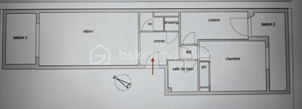 Appartement spacieux 2p. de 55m²carrez et 69m² surface au sol (avec les deux terrasses), niché au quatrième étage avec ascenseur d'une résidence de standing construite en 1977 au 175 rue de France. Situé dans un quartier dynamique. La photo principale à été prise depuis la mythique promenade des Anglais et à moins de 1mn à pied de l'appartement. Il offre une alliance unique entre confort urbain et tranquillité. Vous profiter pleinement de la riviera, situation géographique idéale. Vue mer. 
1)Possibilité de configurer en 3 pièces en créant un espace couchage dans le salon. 2)Possibilité d'ouvrir la cuisine et de créer un espace de vie avec la vue mer de 21m². La salon actuel de 21m² peut devenir deux chambres ou une suite parentale, chambre et bureau....plusieurs combinaisons possible selon vos besoins.

L'appartement se compose d'une entrée spacieuse avec toilette indépendant et placard profond.. Un salon, sol en marbre de 21m² se prolongeant d'un balcon de 6m². La cuisine de 8m² permet d'envisager un espace dinatoire, elle se prolonge par un balcon qui permet de prendre le café autour d'une table avec vue mer. Une chambre de 12,50m² avec placard et balcon. La cuisine et la chambre sont au calme et se rejoigne par le balcon extérieur bénéficiant de deux belles échappées mer. Une salle de bain de 3,80m².

Traversant et lumineux, avec ses deux extérieurs, profitez de l'air marin sans sortir de chez vous et admirez la vue mer depuis votre terrasse au calme. Une cave pratique pour un paddle, des vélos...et partez directement à la plage! de faibles charges annuelles comprenant l'eau chaude et le chauffage collectif. Profession libérale ok. Visite 7/7

Une suggestion de photos crée par L'IA pour une meilleure projection. Un plan est proposé avec l'inversion du salon et de la chambre.
Cette annonce référence 290240 vous est présentée par votre agent commercial BSK Immobilier GIOVANNA RAPALI (EI) immatriculé au RSAC de ANTIBES (06160) sous le numéro 48984370600024.

Prix du bien : 311 000 €
Les honoraires d'agence sont à la charge du vendeur.

A propos de la copropriété :
Pas de procédure en cours.
Nombre de lots : 2
Charges prévisionnelles annuelles : 767,00 €

A propos des performances énergétiques :
Date de réalisation du diagnostic énergétique : 27/05/2025
Score DPE : 202 kWhEP/m²/an
Score GES : 62 kgepCO2/m²/an
Montant estimé des dépenses annuelles d'énergie pour un usage standard : entre 1370.00 € et 1900.00 € par an. Prix moyens des énergies indexés sur l'année 2022 (abonnements compris).

Les informations sur les risques auxquels ce bien est exposé sont disponibles
