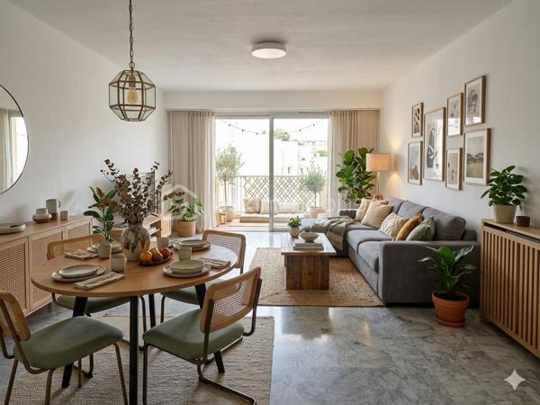 Appartement spacieux 2p. de 55m²carrez et 69m² surface au sol (avec les deux terrasses), niché au quatrième étage avec ascenseur d'une résidence de standing construite en 1977 au 175 rue de France. Situé dans un quartier dynamique. La photo principale à été prise depuis la mythique promenade des Anglais et à moins de 1mn à pied de l'appartement. Il offre une alliance unique entre confort urbain et tranquillité. Vous profiter pleinement de la riviera, situation géographique idéale. Vue mer. 
1)Possibilité de configurer en 3 pièces en créant un espace couchage dans le salon. 2)Possibilité d'ouvrir la cuisine et de créer un espace de vie avec la vue mer de 21m². La salon actuel de 21m² peut devenir deux chambres ou une suite parentale, chambre et bureau....plusieurs combinaisons possible selon vos besoins.

L'appartement se compose d'une entrée spacieuse avec toilette indépendant et placard profond.. Un salon, sol en marbre de 21m² se prolongeant d'un balcon de 6m². La cuisine de 8m² permet d'envisager un espace dinatoire, elle se prolonge par un balcon qui permet de prendre le café autour d'une table avec vue mer. Une chambre de 12,50m² avec placard et balcon. La cuisine et la chambre sont au calme et se rejoigne par le balcon extérieur bénéficiant de deux belles échappées mer. Une salle de bain de 3,80m².

Traversant et lumineux, avec ses deux extérieurs, profitez de l'air marin sans sortir de chez vous et admirez la vue mer depuis votre terrasse au calme. Une cave pratique pour un paddle, des vélos...et partez directement à la plage! de faibles charges annuelles comprenant l'eau chaude et le chauffage collectif. Profession libérale ok. Visite 7/7

Une suggestion de photos crée par L'IA pour une meilleure projection. Un plan est proposé avec l'inversion du salon et de la chambre.
Cette annonce référence 290240 vous est présentée par votre agent commercial BSK Immobilier GIOVANNA RAPALI (EI) immatriculé au RSAC de ANTIBES (06160) sous le numéro 48984370600024.

Prix du bien : 311 000 €
Les honoraires d'agence sont à la charge du vendeur.

A propos de la copropriété :
Pas de procédure en cours.
Nombre de lots : 2
Charges prévisionnelles annuelles : 767,00 €

A propos des performances énergétiques :
Date de réalisation du diagnostic énergétique : 27/05/2025
Score DPE : 202 kWhEP/m²/an
Score GES : 62 kgepCO2/m²/an
Montant estimé des dépenses annuelles d'énergie pour un usage standard : entre 1370.00 € et 1900.00 € par an. Prix moyens des énergies indexés sur l'année 2022 (abonnements compris).

Les informations sur les risques auxquels ce bien est exposé sont disponibles
