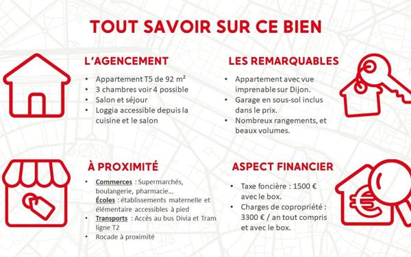 Appartement à vendre    5 pièces • 92,29 m2 Chenôve