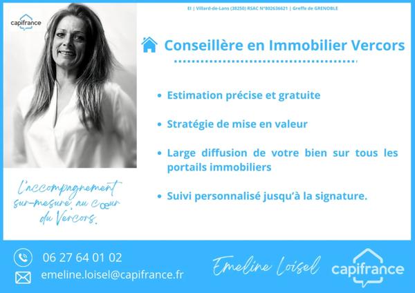 Chalet 105 m² – Jardin, carport, garage aménagé – Autrans-Méaudre en Vercors (38112)