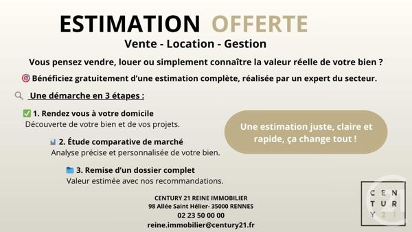 Appartement T3 à vendre  3 pièces - 71,30 m2 RENNES - 35