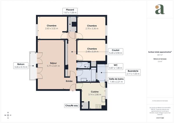 Charmant appartement T4 avec balcon à Aix-en-Provence (13100)