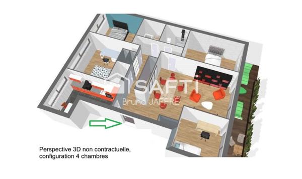 Paris 15 - 106 m²- 4 CH, terrasse 15 m², accès handicapé, cave et parking