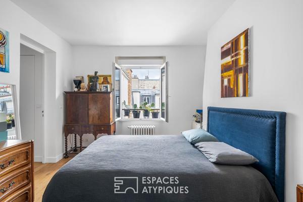 Havre de lumière au dernier étage à Exelmans – Auteuil Sud