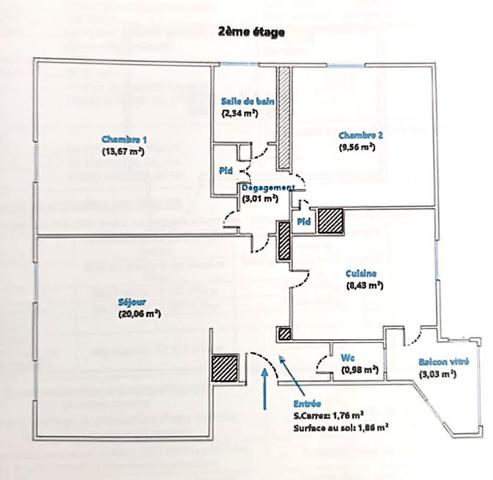 Appartement Bourg En Bresse 3 pièce(s) 59.81 m2