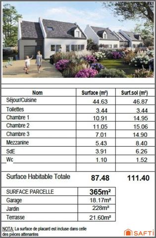 Belle-Île-en-Mer - Maison 4 pièces 87,48m2 sur une parcelle de 335m2