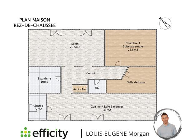 Maison 6 pièces - 161 m² Exclusivité efficity