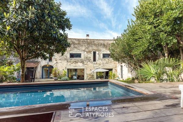 Maison contemporaine de caractère avec piscine, jardin et studio indépendant en coeur de ville