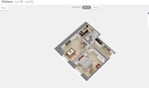 APPARTEMENT CENTRE VILLE ORLEANS T2 32.9M²