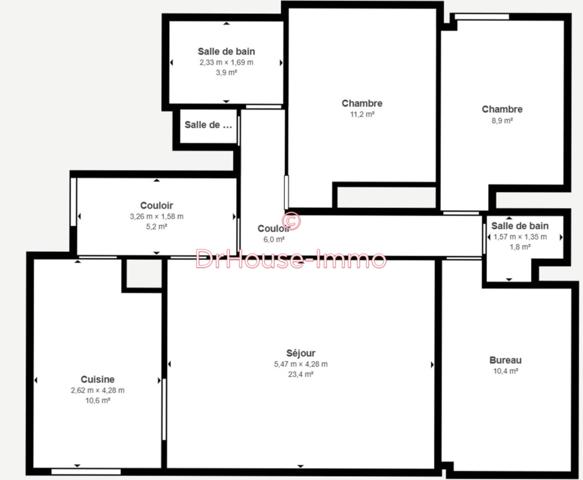 Appartement à vendre 4 pièces de 80 m²