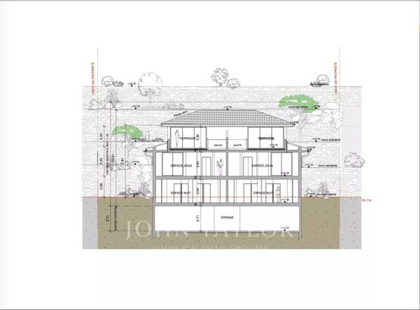 SAINT- ROMAN FRONTIERE MONACO - TERRAIN AVEC PERMIS PURGE - DEUX VILLAS VUE MER - GARAGES - TOIT TERRASSE - PISCINE