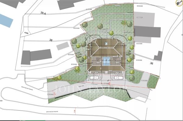 SAINT- ROMAN FRONTIERE MONACO - TERRAIN AVEC PERMIS PURGE - DEUX VILLAS VUE MER - GARAGES - TOIT TERRASSE - PISCINE