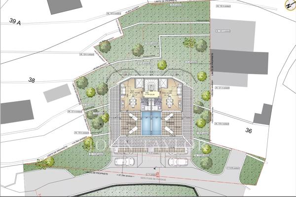 SAINT- ROMAN FRONTIERE MONACO - TERRAIN AVEC PERMIS PURGE - DEUX VILLAS VUE MER - GARAGES - TOIT TERRASSE - PISCINE