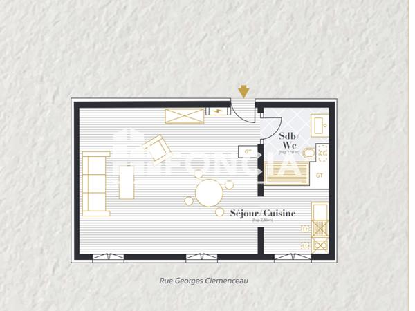 Location Studio 35.2 m² - Auray 56400