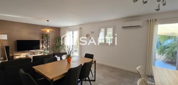 Maison 2 chambres, 1 bureau, Dressing, cave, garage et jardin