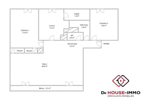 Appartement à vendre 4 pièces de 68 m²