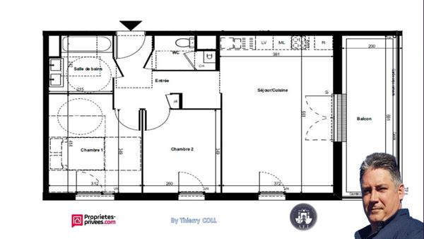 APPARTEMENT T3 RILLIEUX LA PAPE DE 60.74 m2 deuxième étage