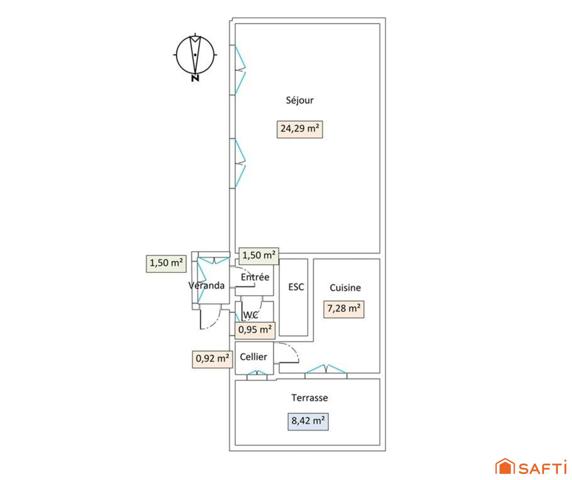 Quartier du Plateau. Maison 3 pièces, 65 m² avec terrasse et cour.