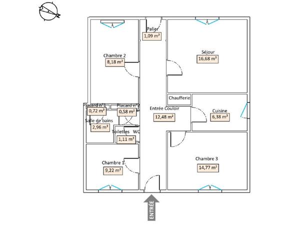 Appartement Pontoise 4 pièce(s) 74m² avec jardin de 73m²