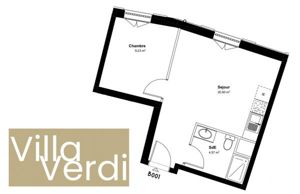 Appartement F2 à vendre  2 pièces - 34,40 m2 CHAMPS SUR MARNE - 77