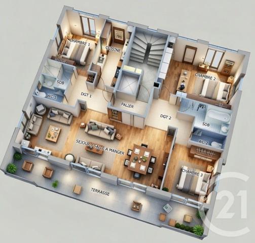 Appartement F6 à vendre  6 pièces - 116,71 m2 MONTROUGE - 92