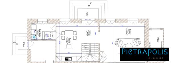 GRAND PLATEAU A AMENAGER A ST GEORGES DE RENEINS EN DUPLEX AVEC JARDIN