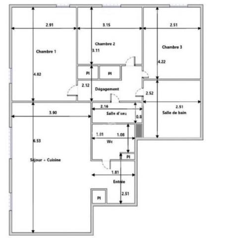 Appartement 4 pièces 80m2+110m2 de Jardin + 20m2 de terrasse.