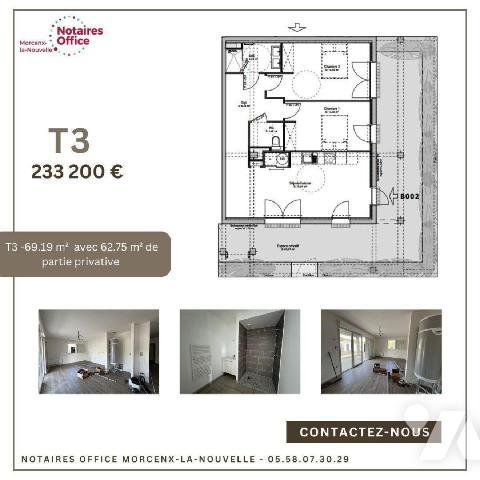 Découvrez ce bel appartement T3 neuf de 68,69 m², situé en rez-de-chaussée d'une résidence réce...