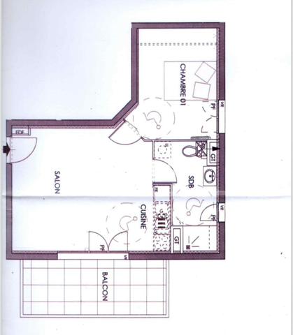 Appartement 2 pièces - 42 m² Exclusivité efficity