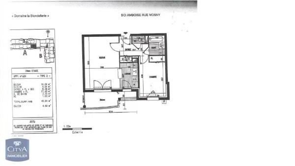 Appartement à louer 2 pièces 45.55m²