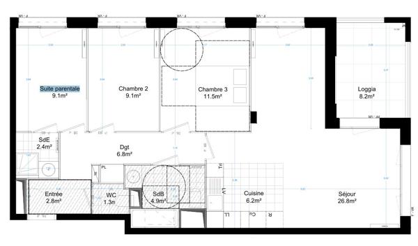 Location Appartement81 m² - 4 Pièces - ASNIERES SUR SEINE (92600)