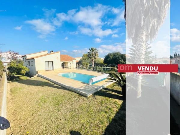 Belle villa T6 de 170m2 avec dépendance de 100m2 sur parcelle de 2051m2 à Rivesaltes.
