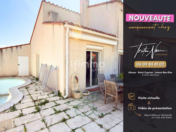 Maison 3 faces de 85 m2 avec piscine - Alenya