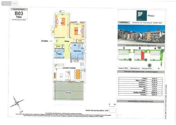 Appartement à vendre à Gap dans lesHautes-Alpes (05000), ref : 001/1574