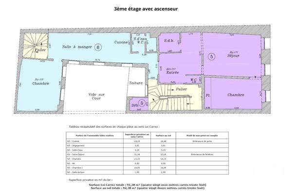 Appartement T3 à vendre  3 pièces - 91,38 m2 PARIS - 75007