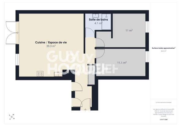 Appartement meublé T3 en parfait état