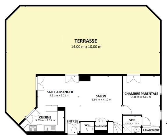 Magnifique duplex 107 m² + terrasse 93 m² + 2 parking