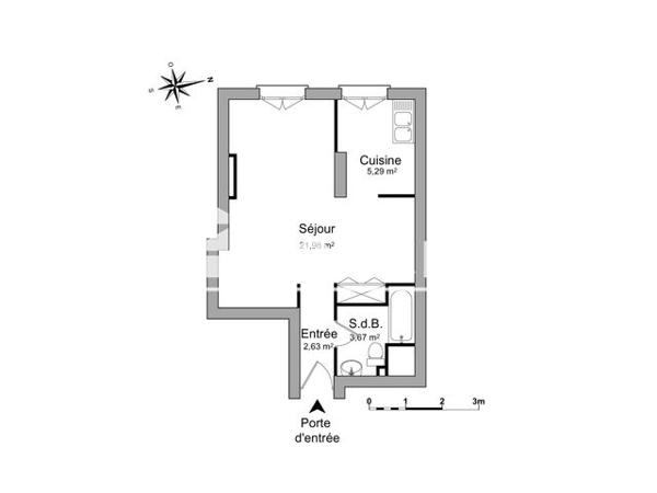 Location Studio 33.57 m² - 9 RUE VAUBAN Lyon 69006