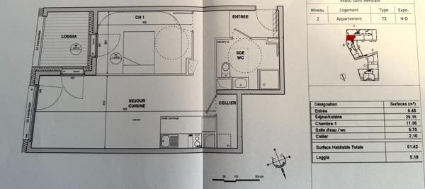 Appartement Saint Herblain 2 pièce(s)