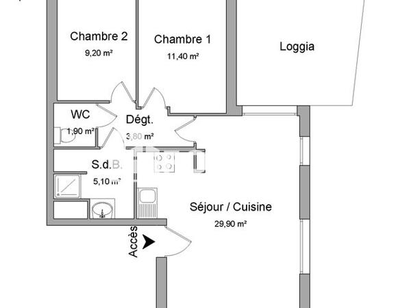 Location Appartement 3 pièces 61.3 m² - 115 AVENUE SAINT JEAN-PAUL II Perpignan 66000