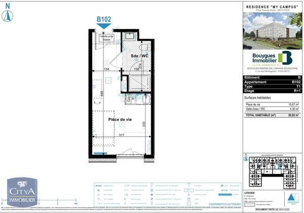 Appartement à louer 1 pièce 20.02m² Metz (57070)