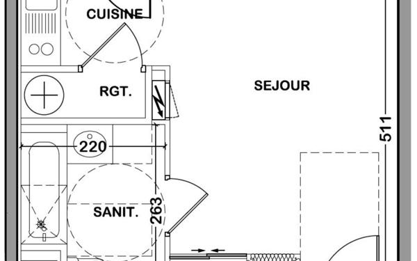 Appartement à louer    1 pièce • 27,49 m2 La Rochelle