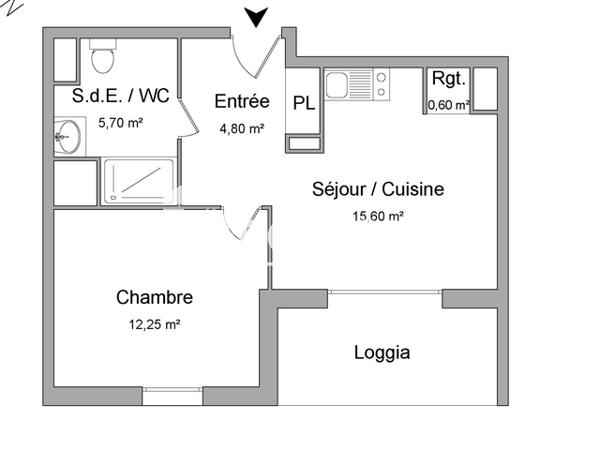 Location Appartement 2 pièces 38.95 m² - 1 BIS RUE GEORGES CLEMENCEAU Grand Couronne 76530