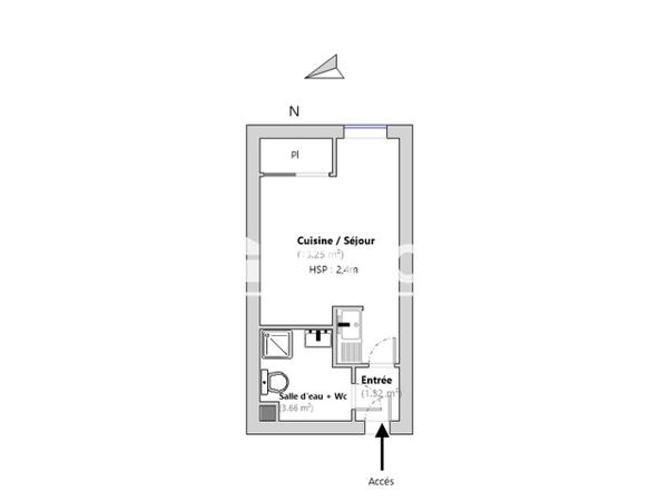 Location Studio 18.23 m² - 27 RUE COLSON Lille 59000